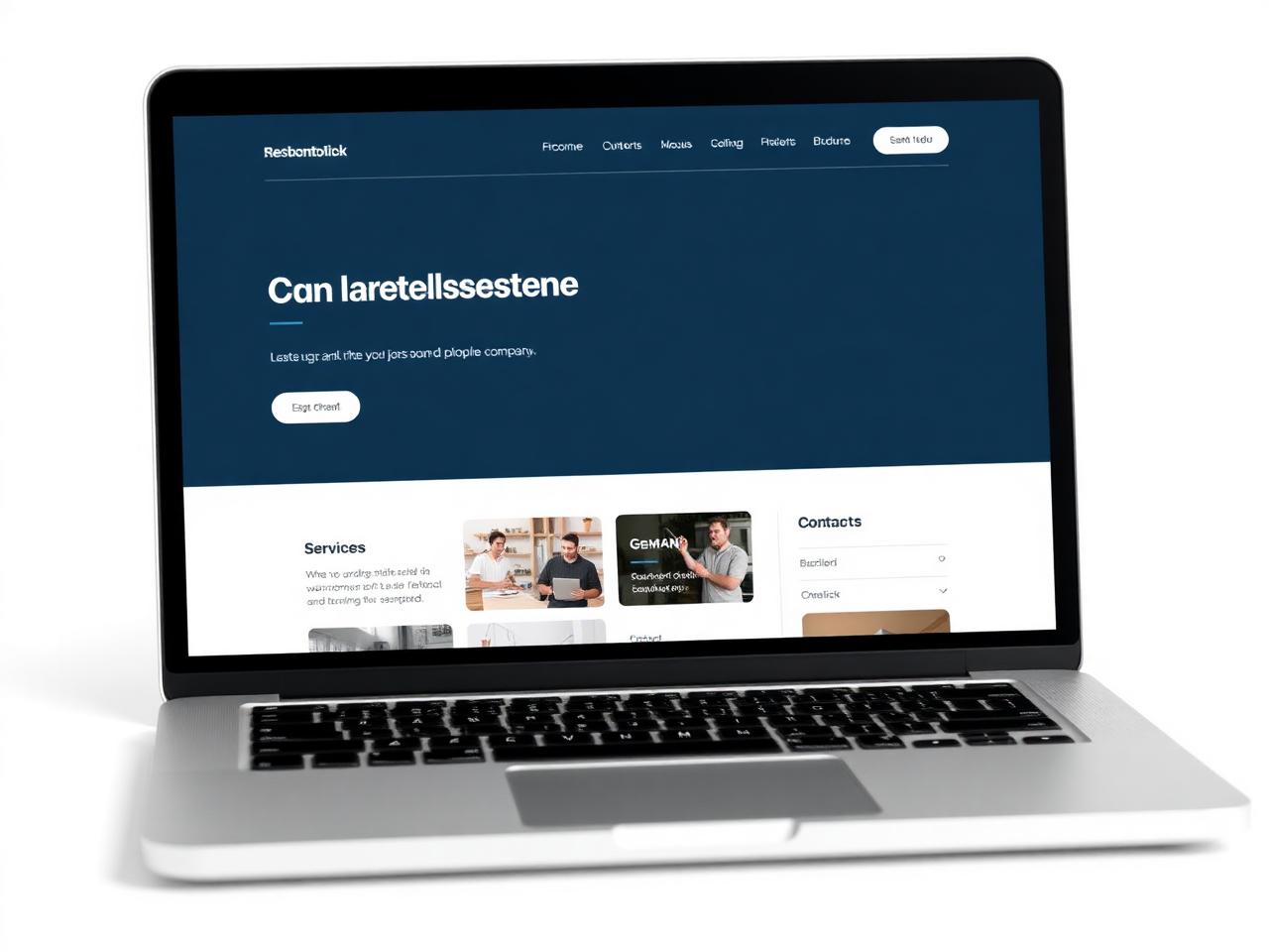 Modernes Webseiten-Mockup auf Laptop